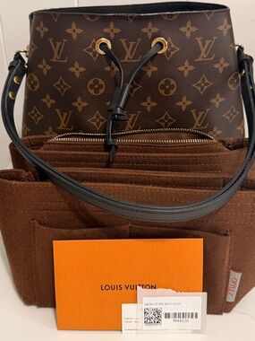 Louis Vuitton Monogram Canvas Black Trim Drawstring Shoulder Bag